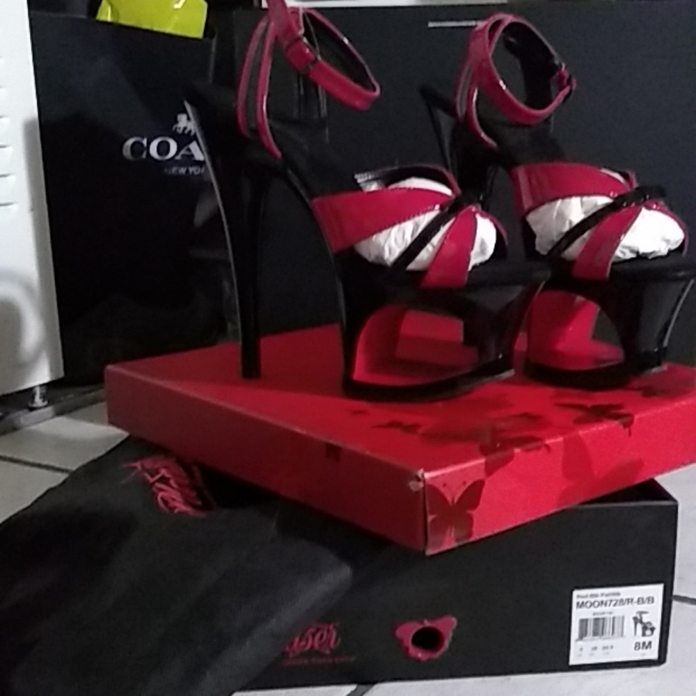 Pleaser Size 8 Red & Black - Moon728